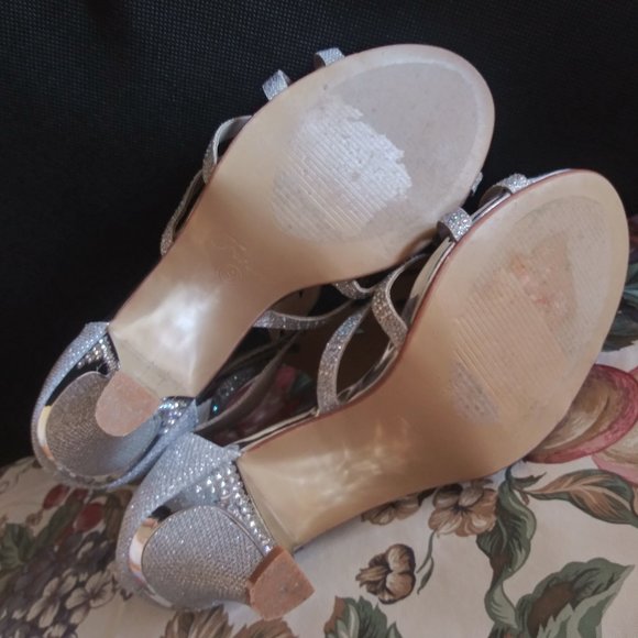Forever Glitter High Heel Formal Sandals Women's Size 9 - Picture 7 of 12
